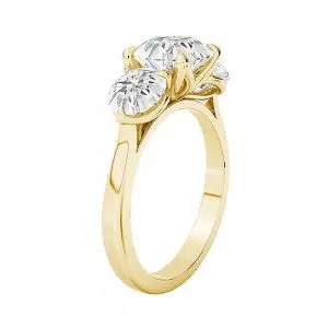 petal setting 3 stone gold engagement ring 3 1