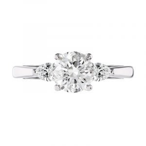 petal setting 3 stone pear shaped diamond ring 1