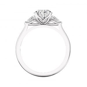 petal setting 3 stone pear shaped diamond ring 3