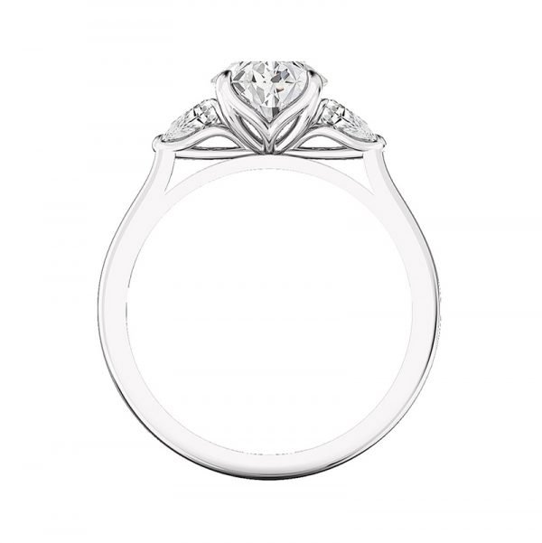 petal setting 3 stone pear shaped diamond ring 3