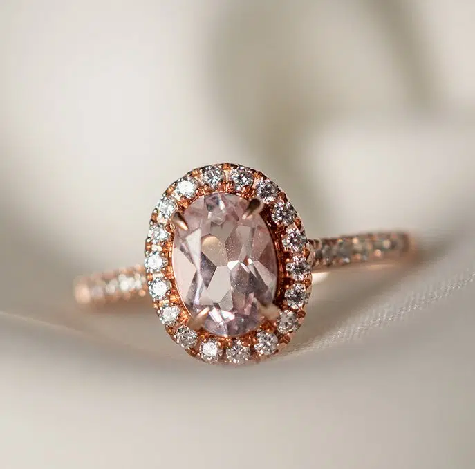 pink diamond dress ring