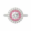 pink sapphiore halo diamond ring