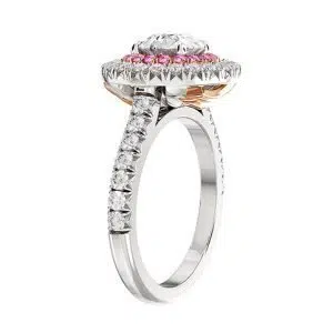 pink sapphiore halo diamond ring 4