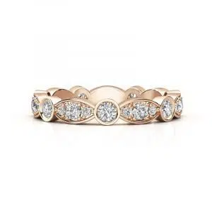 round diamond eclipse wedding band