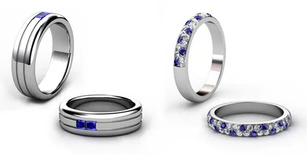 saphhire and diamonds wedding band