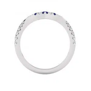 sapphire and diamond v shape wedding ring 4