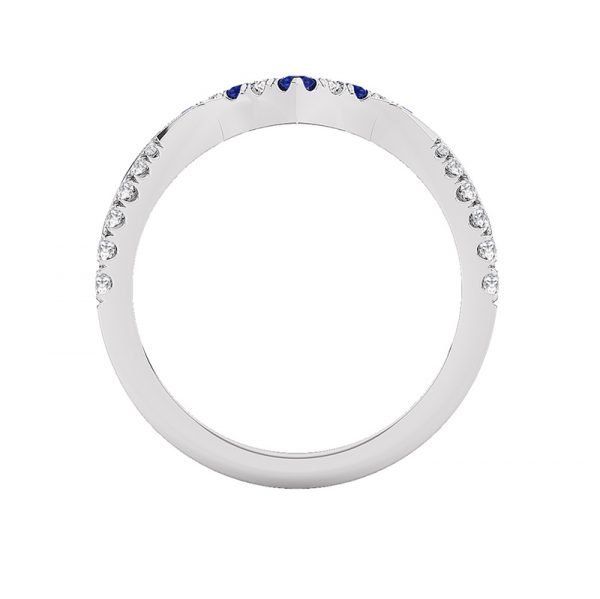 sapphire and diamond v shape wedding ring 4