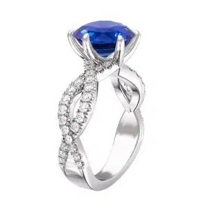 sapphire engagement ring woven band 1 1