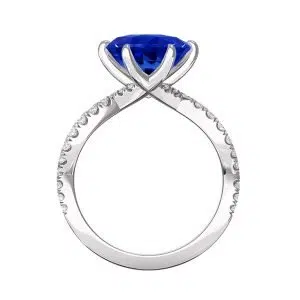 sapphire engagement ring woven band 4