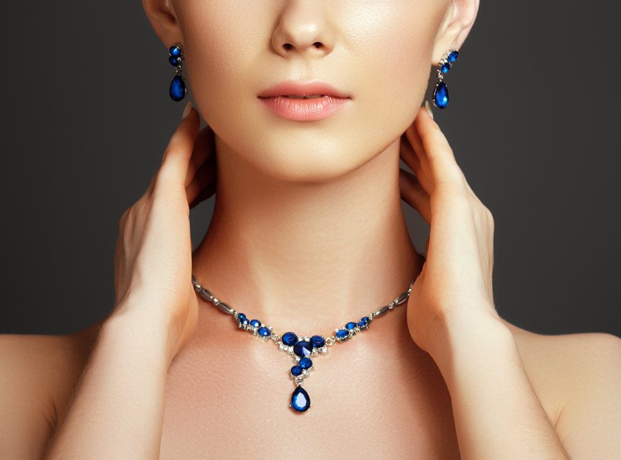 sapphire fine jewellery on model