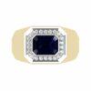 signet ring sapphire diamond