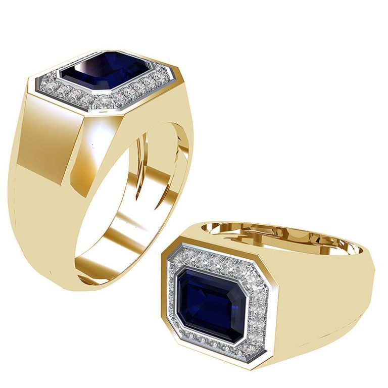 signet ring sapphire diamond 5