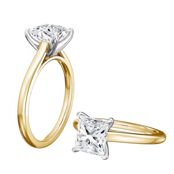 solitaire princess cut engagement ring 5