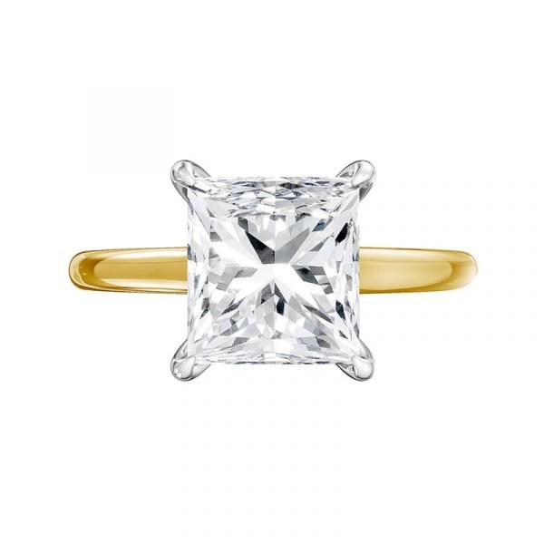 solitaire princess cut engagement ring