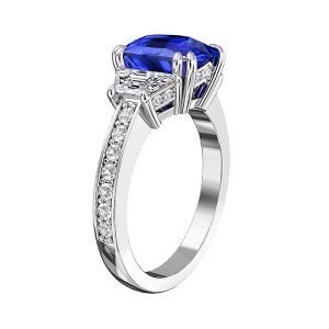 three stone sapphire ring with pave band 4 1