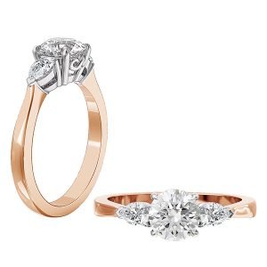 three stone with infinity detail engagement ring