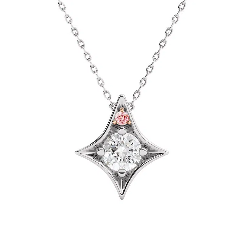 unique diamond pendant with pink diamond 3