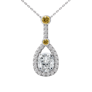 yellow diamond and white diamond pendant necklace