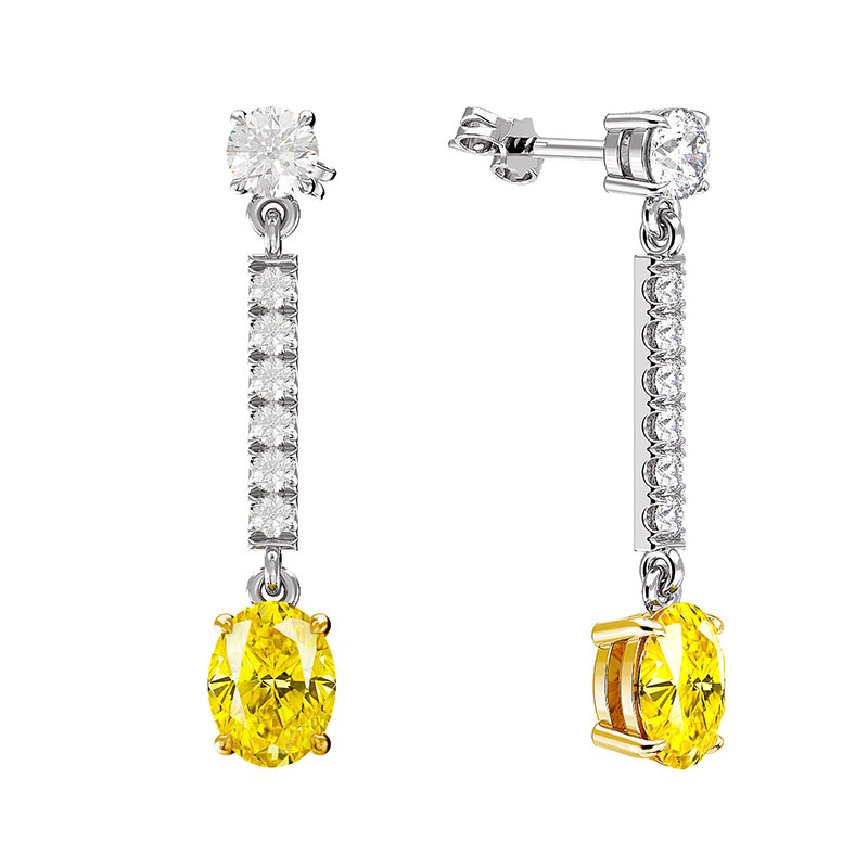 Yellow Diamond Drop Earrings