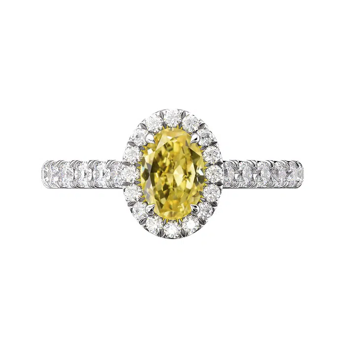 yellow diamond oval halo ring 1