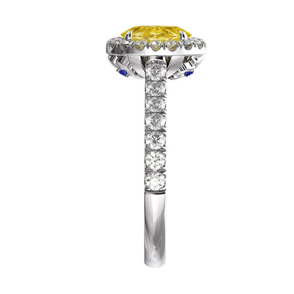 yellow diamond oval halo ring 2