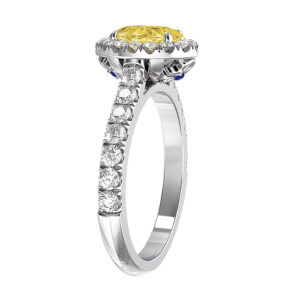 yellow diamond oval halo ring 3