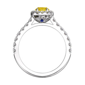 yellow diamond oval halo ring 4