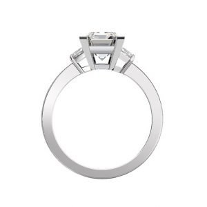 Asscher trapezoids diamond engagement ring