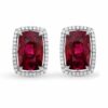 Cushion Ruby halo earrings 1