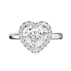 Heart diamond Halo engagement ring