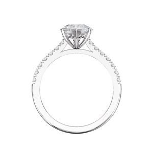 Heart shaped diamond with diamond band ring 2