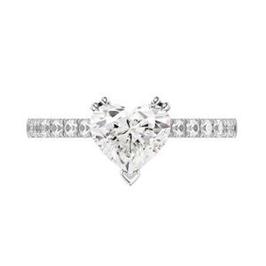 Heart shaped diamond with diamond band ring