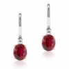 Oval drop Ruby earrings 1 1