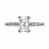 Radiant cut diamond with side diamond band