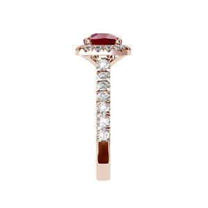 Rose gold Cushion ruby halo ring 2