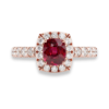 RoseGoldCushionRubyRing