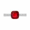 Ruby cushion ring channel set