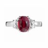 Ruby cushion shape 3 stone