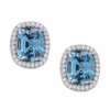 aquamarine diamond halo stud earrings