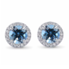 aquamarine halo diamond stud earrings