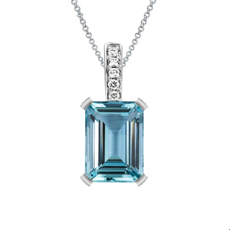 aquamarine pendant emerald cut