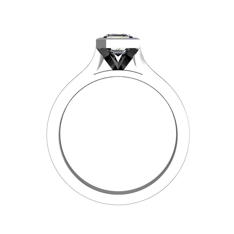 Bezel Set Asscher Cut Diamond Engagement Ring | Waldemar Jewellers