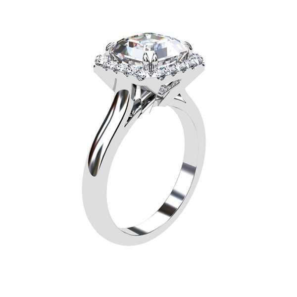 halo asscher cut diamond engagement ring 1