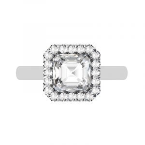 halo asscher cut diamond engagement ring