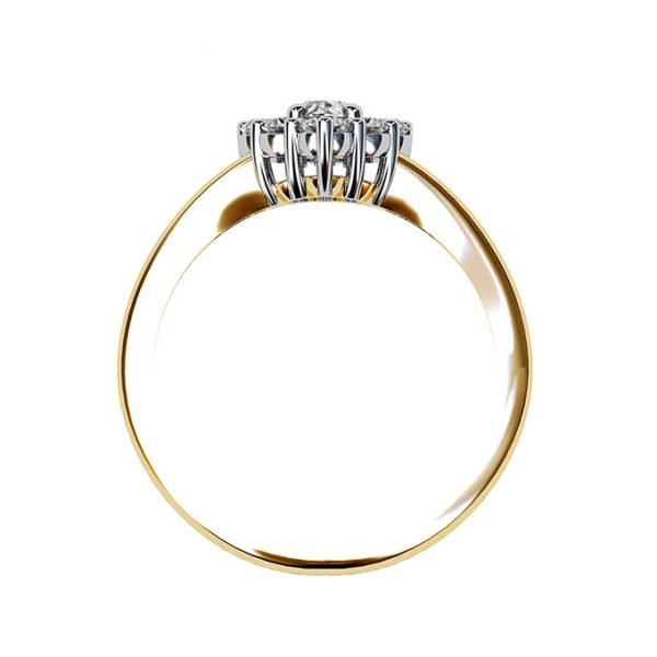 halo marquise ring with gold split shank band 3