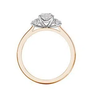 oval three stone ring with round diamonds 3