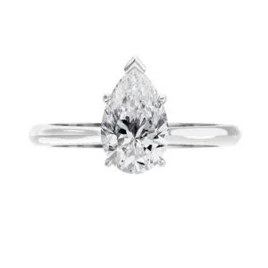 plain band pear shaped engagement ring 1