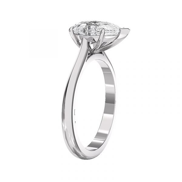 plain band pear shaped engagement ring 3