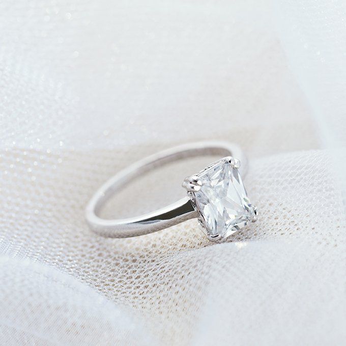 radiant engagement ring white gold