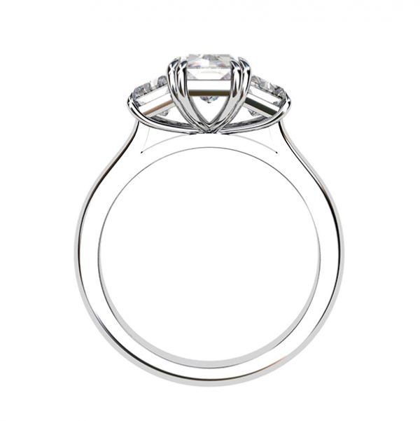 three stone asscher cut diamond engagement ring 1